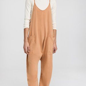 FREE PEOPLE FP MOVEMENT HOT SHOT ONESIE SIZE M TOASTED COCONUT ORANGE